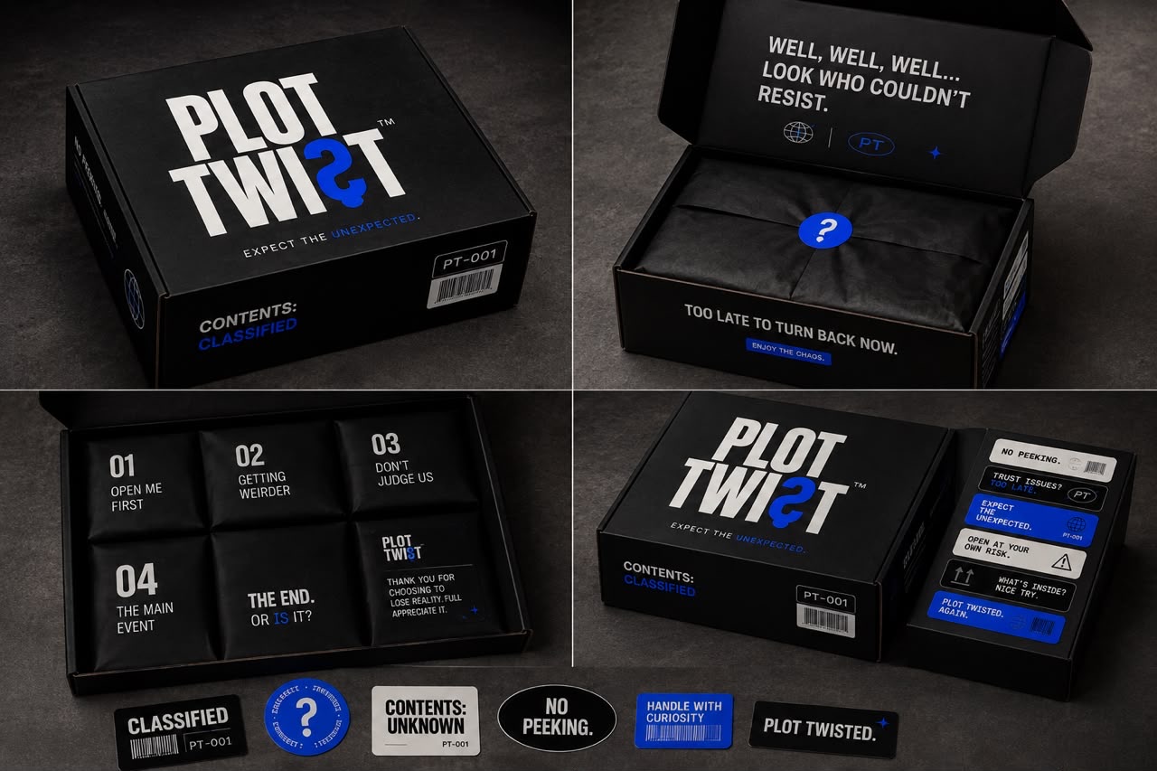 Plot Twist box mockups
